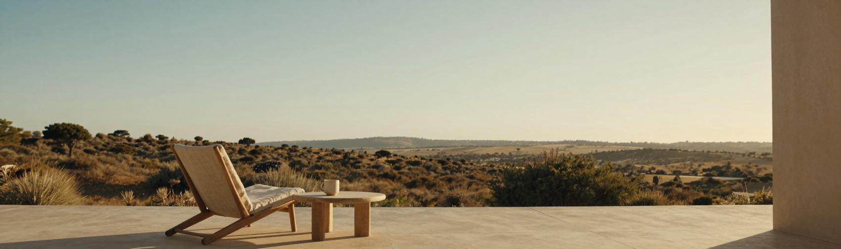 Sdraio su una terrazza affacciata sulla campagna